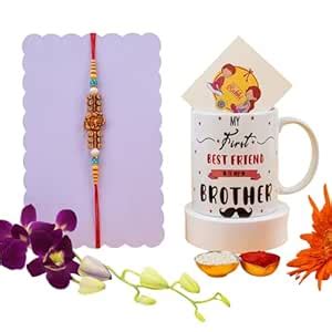 EXPLEASIA Rakhi with Beautiful Ceramic Mug for borthers, Rakhi for ...