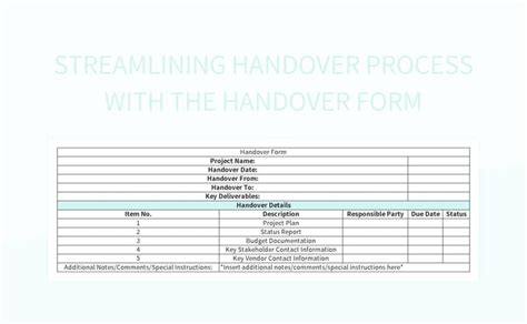 Image result for Hand Over Guide Template