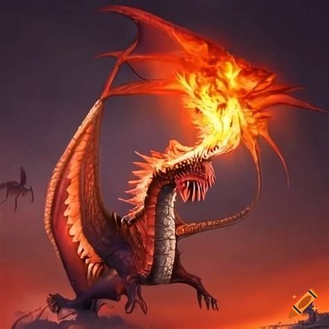 Dragon breathing fire
