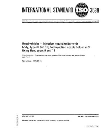 ISO 3539:1975, Road vehicles - Injection nozzle holder with body, types ...