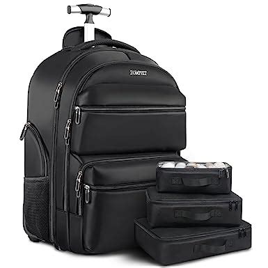 Buy ZOMFELT Rolling Backpack with 3 Portable Packing Bags, 17.3 inch ...