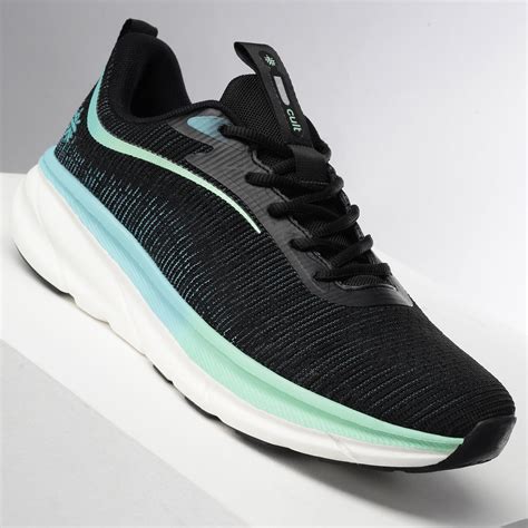 Buy cult Men's Flytor Running Shoes - Black/Sea Green Online in India ...