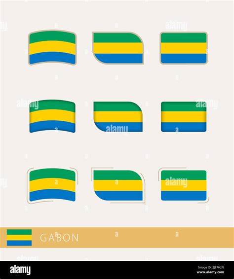 Vector flags of Gabon, collection of Gabon flags. Vector icon Stock ...