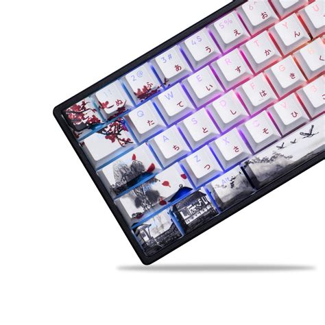 Buy XVX Shine Through Keycaps - PBT Japanese Keycaps, 127 Keys Plum ...
