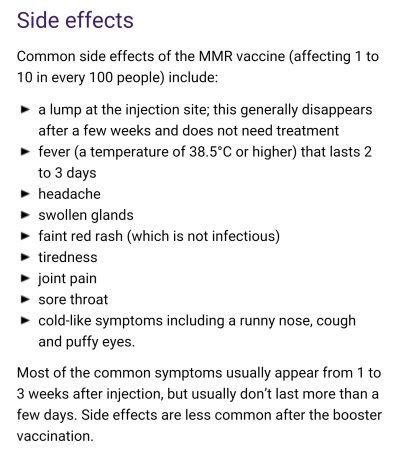 MMR vaccine side effects?? | BabyCenter