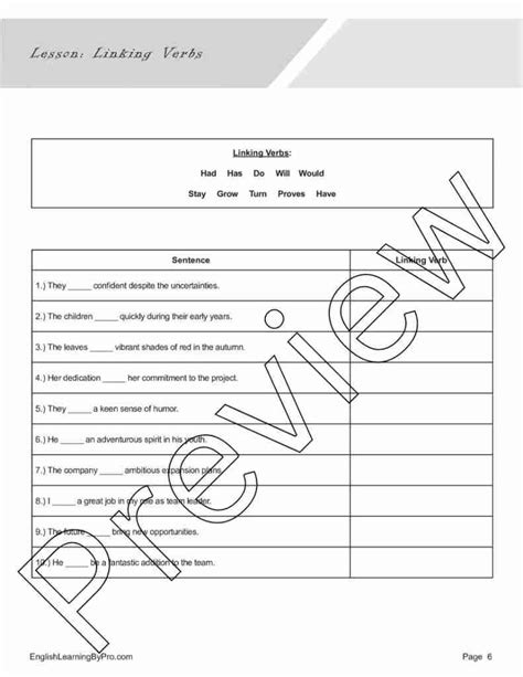 Linking Verbs Lesson 的图像结果