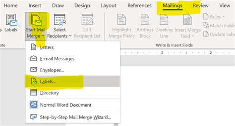 Mail Merge Labels 的图像结果
