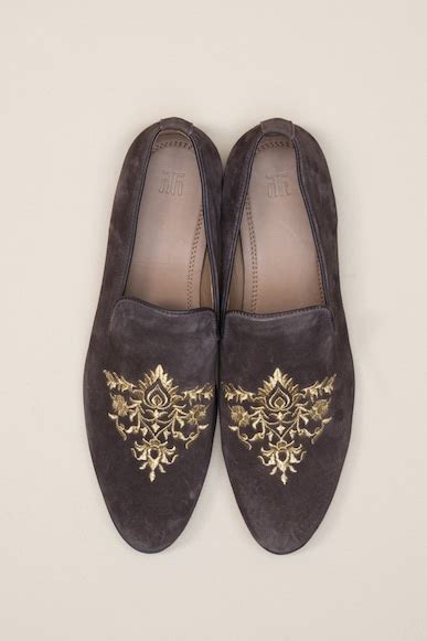 Buy Chocolate Leather Shoes With Velvet Detailing for Men from Tasva ...