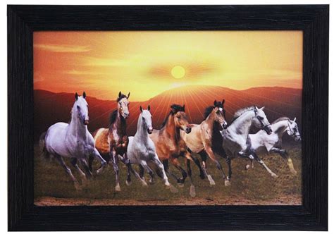 CraftJunction Lucky running horses Print Matt textured UV Canvas ...