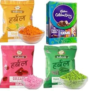 Holi Gifts - Cock Herbal Non Toxic Gulal Colours 3 Color Packs, 1 ...