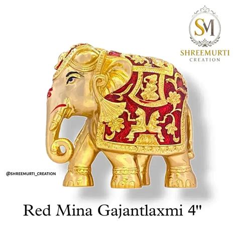 Red Meena Gajantlaxmi Idol 4 Inch | Shreemurti Creation – Shreemurti ...