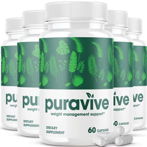5 Pack Puravive Weight Management Pills Official Formula Pura Vive ...