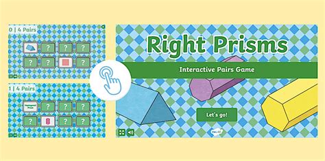 Right Prisms Interactive Pairs Game (teacher made) - Twinkl
