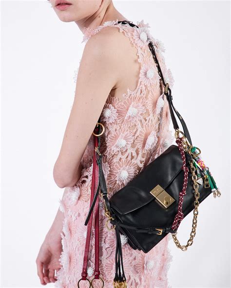 Black Prada Soft Sound Small Leather Shoulder Bag With Charms | PRADA