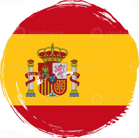 Spain flag circle grunge style 50477448 PNG