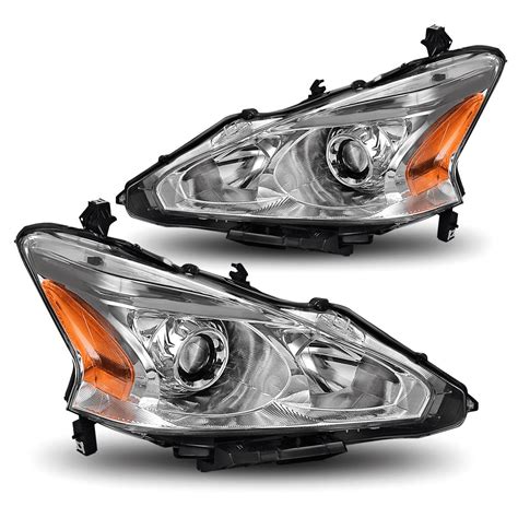 RVNI Headlights Assembly for 2013-2015 Nissan Altima Sedan Chrome Housing Headlamps - Walmart.com