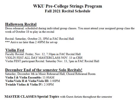 Performance Calendar | Western Kentucky University