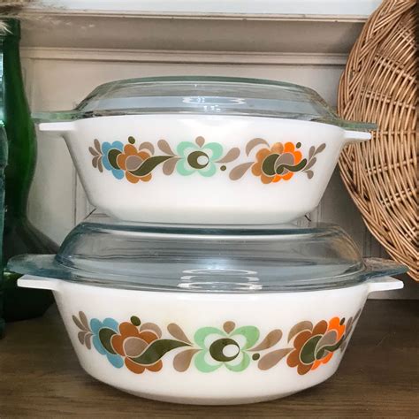 Vintage retro pyrex casserole dishes lids kitchen – Artofit