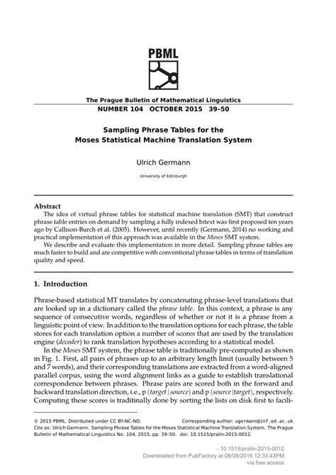 Moses Machine Translation 的图像结果