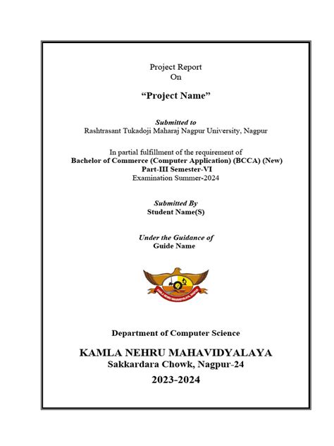 Image result for Project Report Format Example