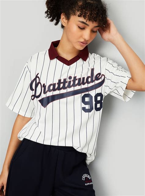 Buy Women Striped Oversized Sports Polo T-shirt Online at just Rs. 599. ...