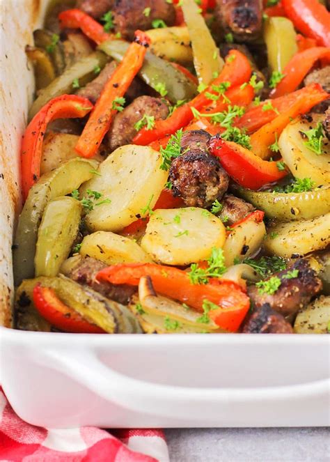 Italian Sausage and Potatoes {Oven Baked} | Lil' Luna