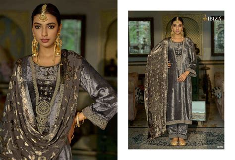 Ibiza Jonem Designer Work Velvet Wedding Wear Dress Catalog Suppliers