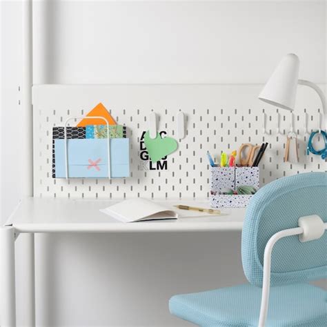 VITVAL loft bed frame with desk top, white/light grey, 90x200 cm (353 ...