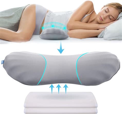 Amazon.com: HOMBYS Adjustable Lumbar Support Pillow for Sleeping, 3 ...