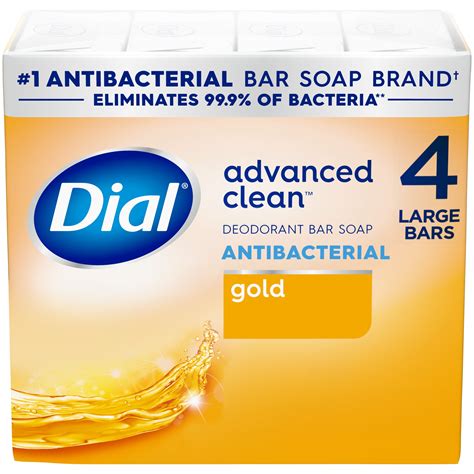 Brandclub - Dial Antibacterial Deodorant Bar Soap, Advanced Clean, Gold ...
