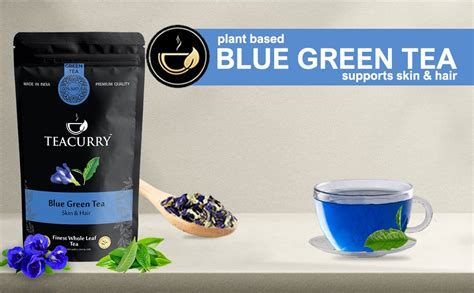TEACURRY Blue Pea Flower Green Tea - 30 Pyramid Blue Pea Green Tea Bags ...