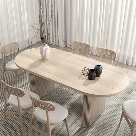 Modern Oval 8 Seater Dining Table With Chairs