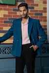 Buy Teal Blue Smart-casual Blazer Co-ord Set For Men by Hilo Design ...