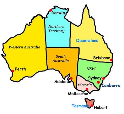 Australian Map With States – 6 States Of Australia – ZKMPP