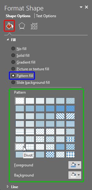 Image result for PowerPoint How to Change Pattern Fill Size