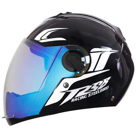 Steelbird SBA-2 Moon Full Face Helmet in Glossy Finish with Reflective ...