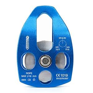 NewDoar 32 KN CE Certified Large Rescue Pulley Single/Double Sheave ...