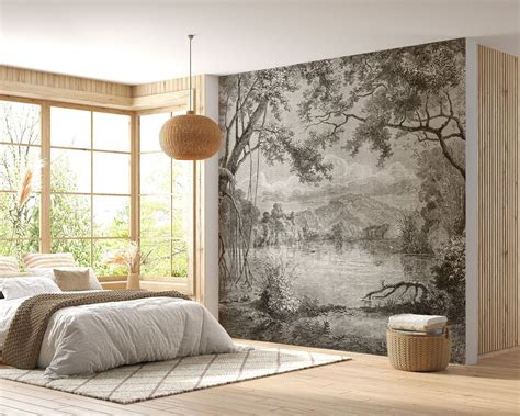 Artistic Hilltop Landscape Wallpaper Murals for Living Room