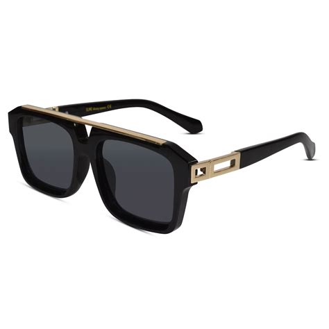 URBAN Black & Golden Rectangular Sunglasses – LensKandy