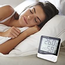 Thermocare Digital Indoor Plastic Hygrometer Thermometer with Clock ...