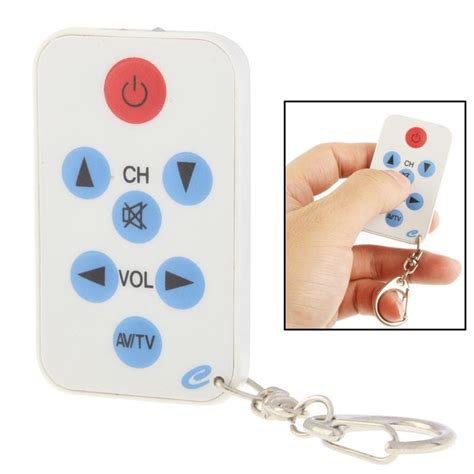 Super Mini TV Universal Remote Controller with Keychain (White)– UNIQKART