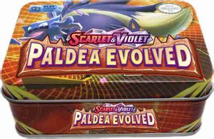 TCG Playing cards Scarlet & Violet Paldea Evolved Metal Box Tin with ex ...