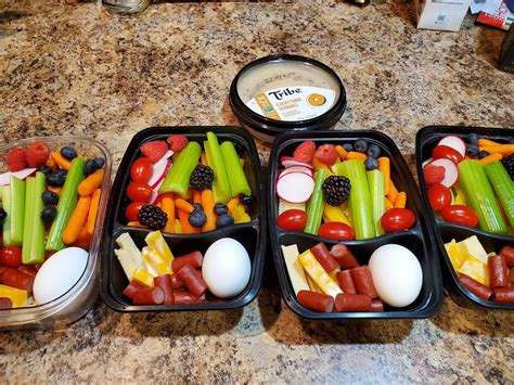 Lunch for the week, little bit of everything with hummus : MealPrepSunday