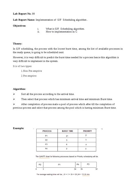 SJF Scheduling Algorithm Examples 的图像结果