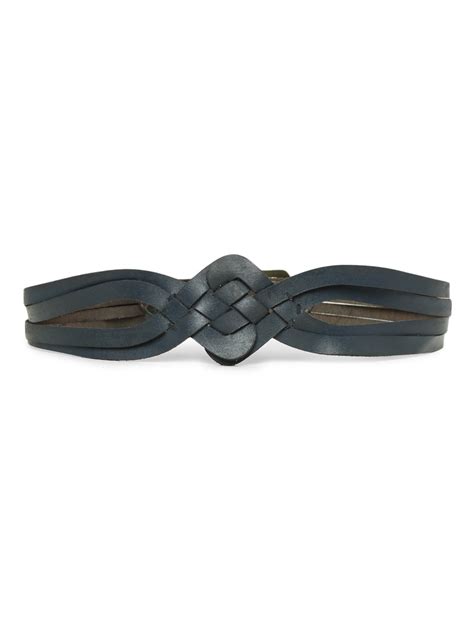 Navy Interlaced Genuine Leather Belt By Art N Vintage