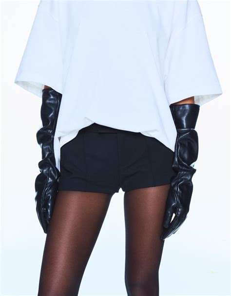 Long leather effect gloves - Women | Bershka