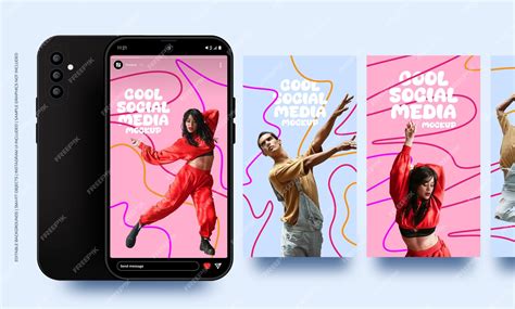 Premium PSD | Stacked Smartphones with Instagram Story Mockup for ...