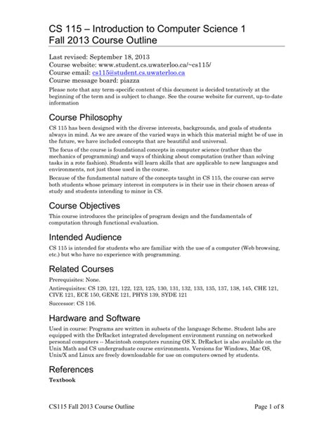 Image result for Cdcs110 Course Outline