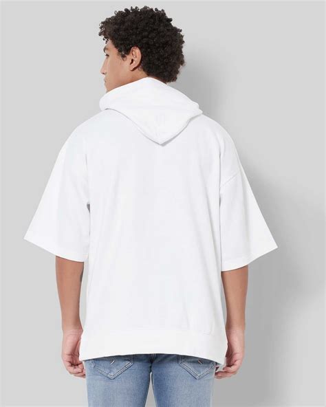 Melangebox Crop Sleeves Oversized Hoodie | 100% Pure Cotton | Solid ...
