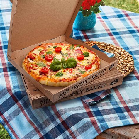 Pizzakarton aus Mikrowellpappe mit neutralem Motiv, 29 x 29 x 4 cm, 100 ...